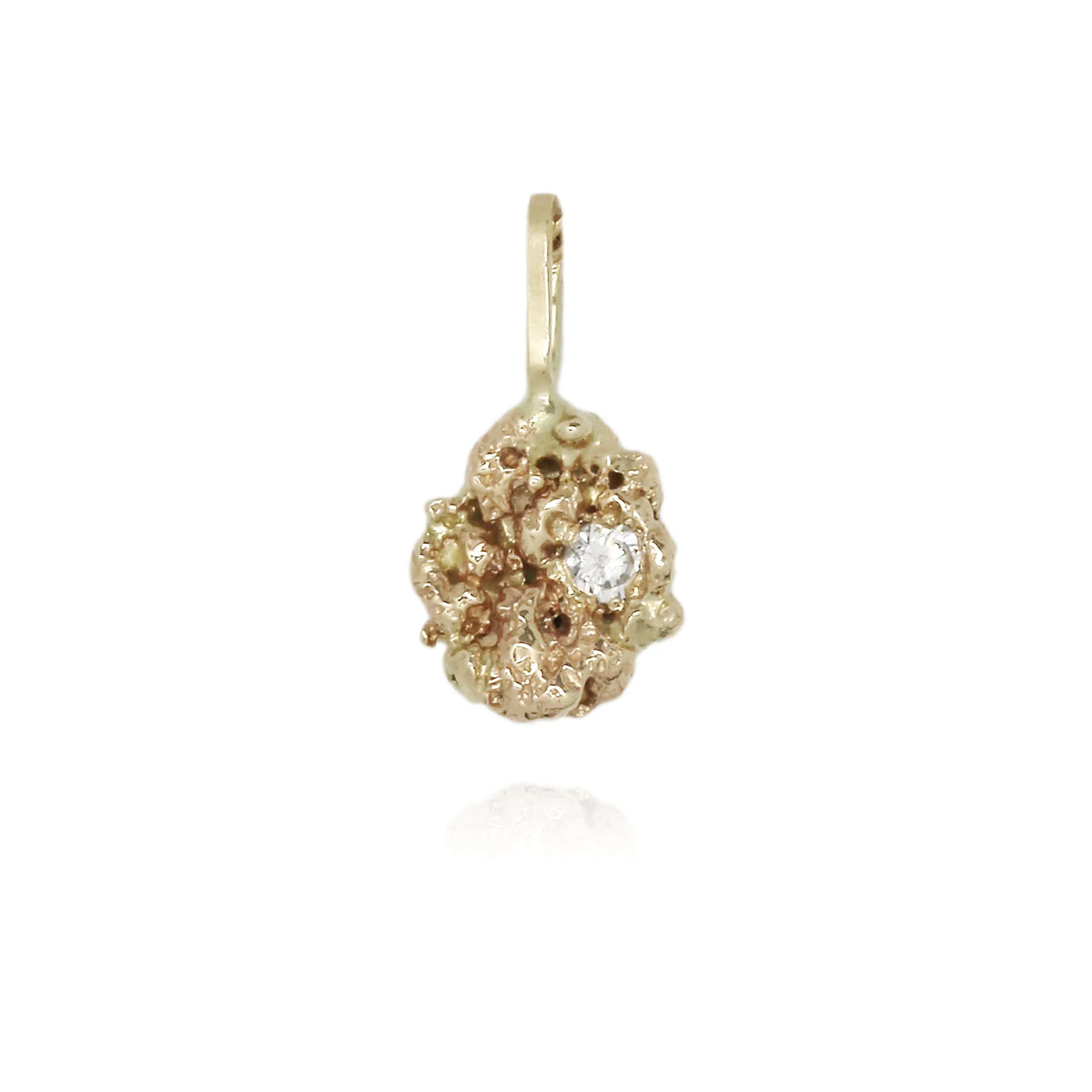 Out of the Sea 14k Yellow Gold Necklace with White Diamond