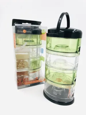 Packin' Smart Essentials 4 Tier Clear & Green w/Black Top