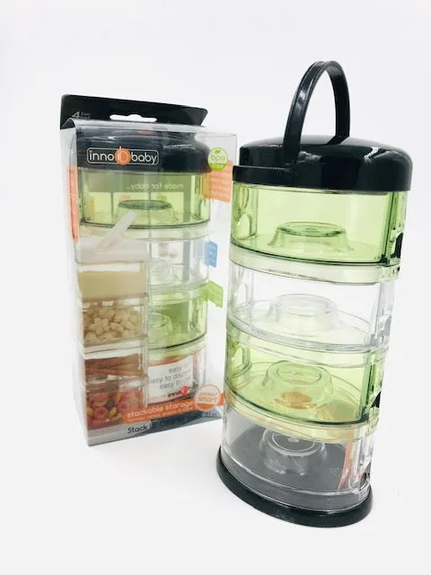 Packin' Smart Essentials 4 Tier Clear & Green w/Black Top