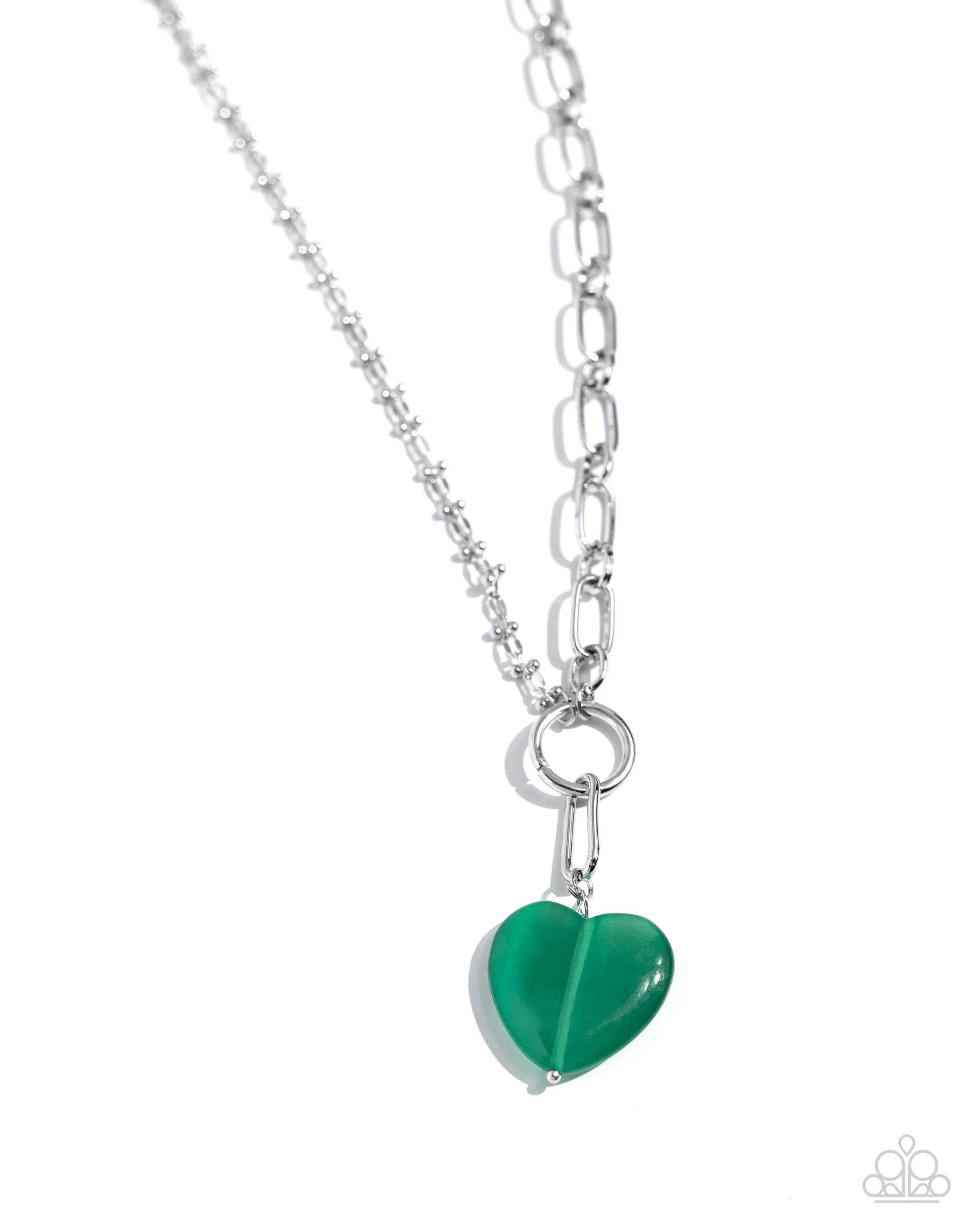 Paparazzi Definition of HEART Necklace Green & HEART Restoration Bracelet Green