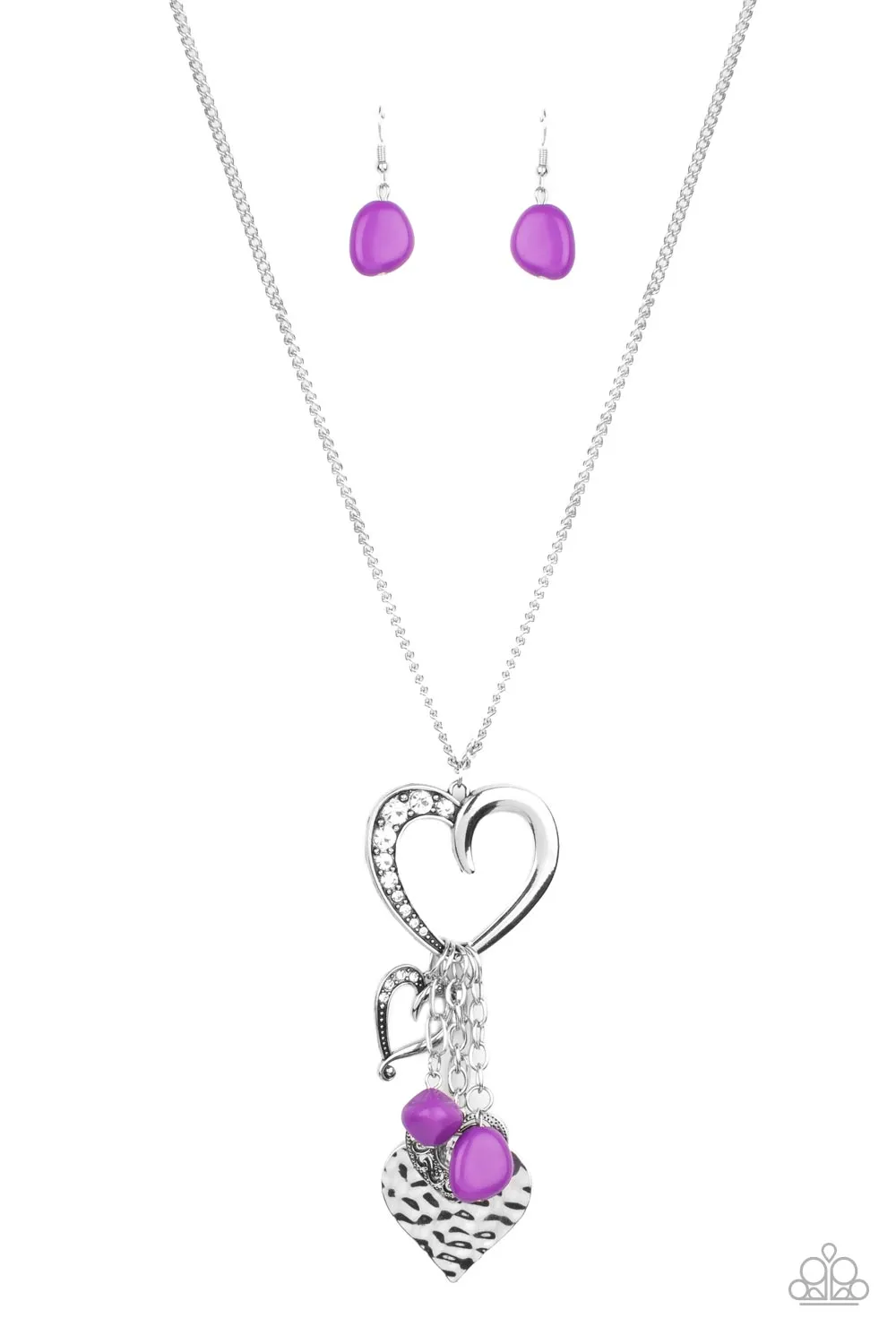 Paparazzi Flirty Fashionista - Purple Heart Necklace