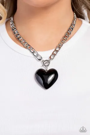 Paparazzi GLASSY-Hero - Black Necklace