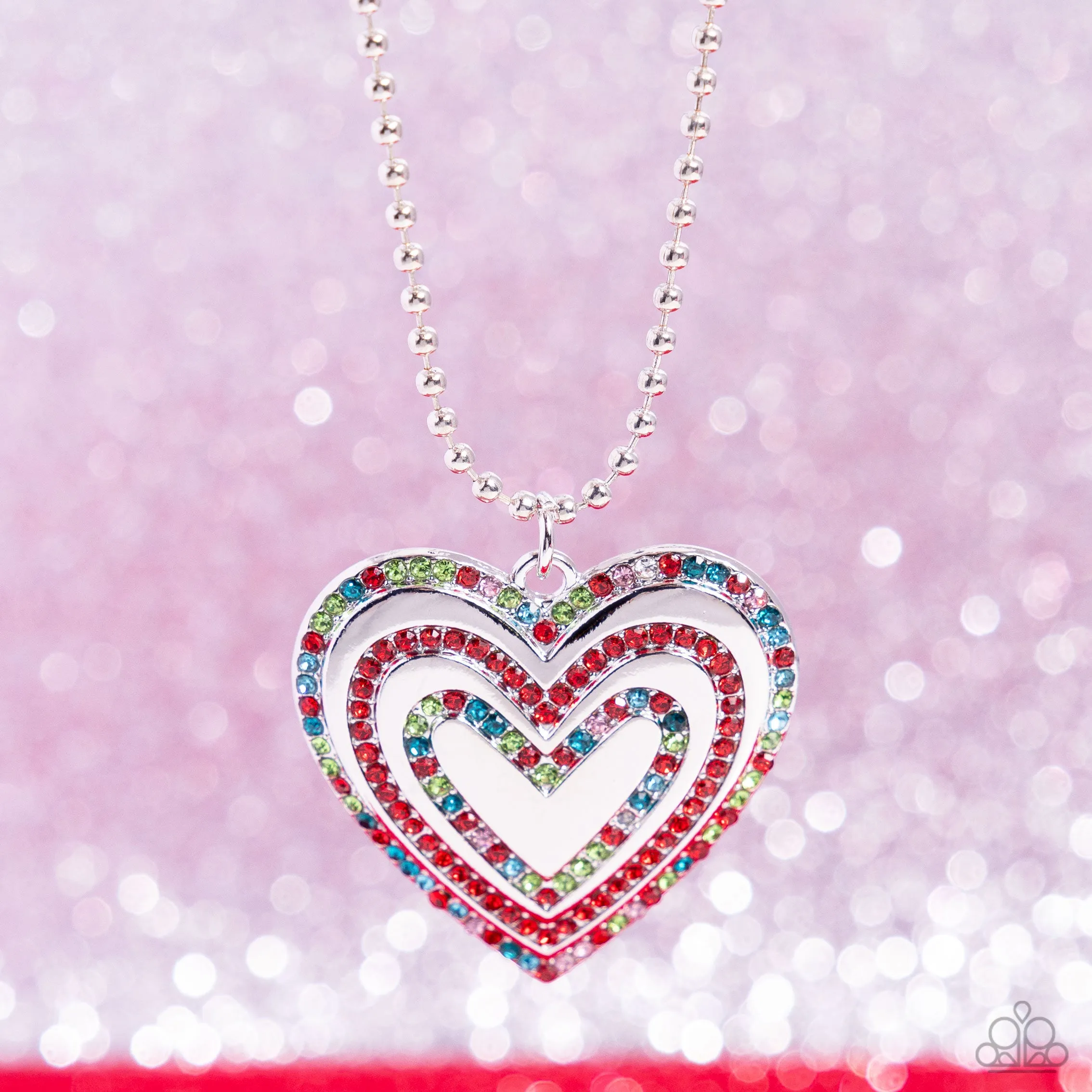 Paparazzi Hallucinatory Hearts Necklace Red