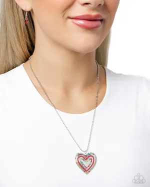 Paparazzi Hallucinatory Hearts Necklace Red