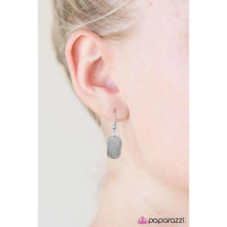 Paparazzi RAIN Supreme Faceted Green Teardrop Silver Necklace & Earring Set