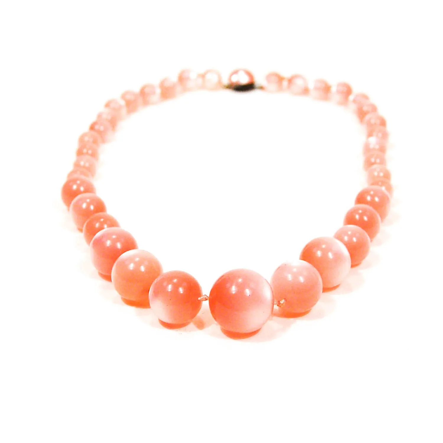 Pastel Pink Moon Glow Beaded Necklace