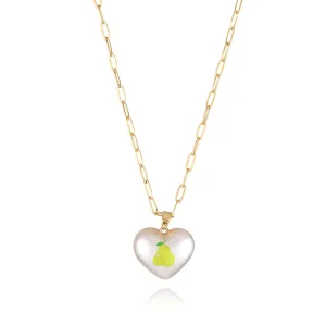 Pearl & 18K Gold-Plated Pear Heart Pendant Necklace