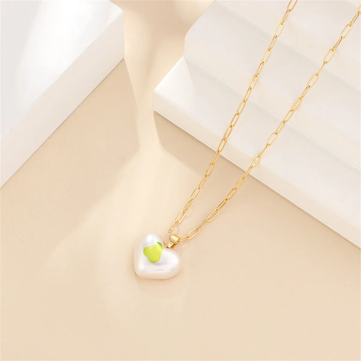 Pearl & 18K Gold-Plated Pear Heart Pendant Necklace