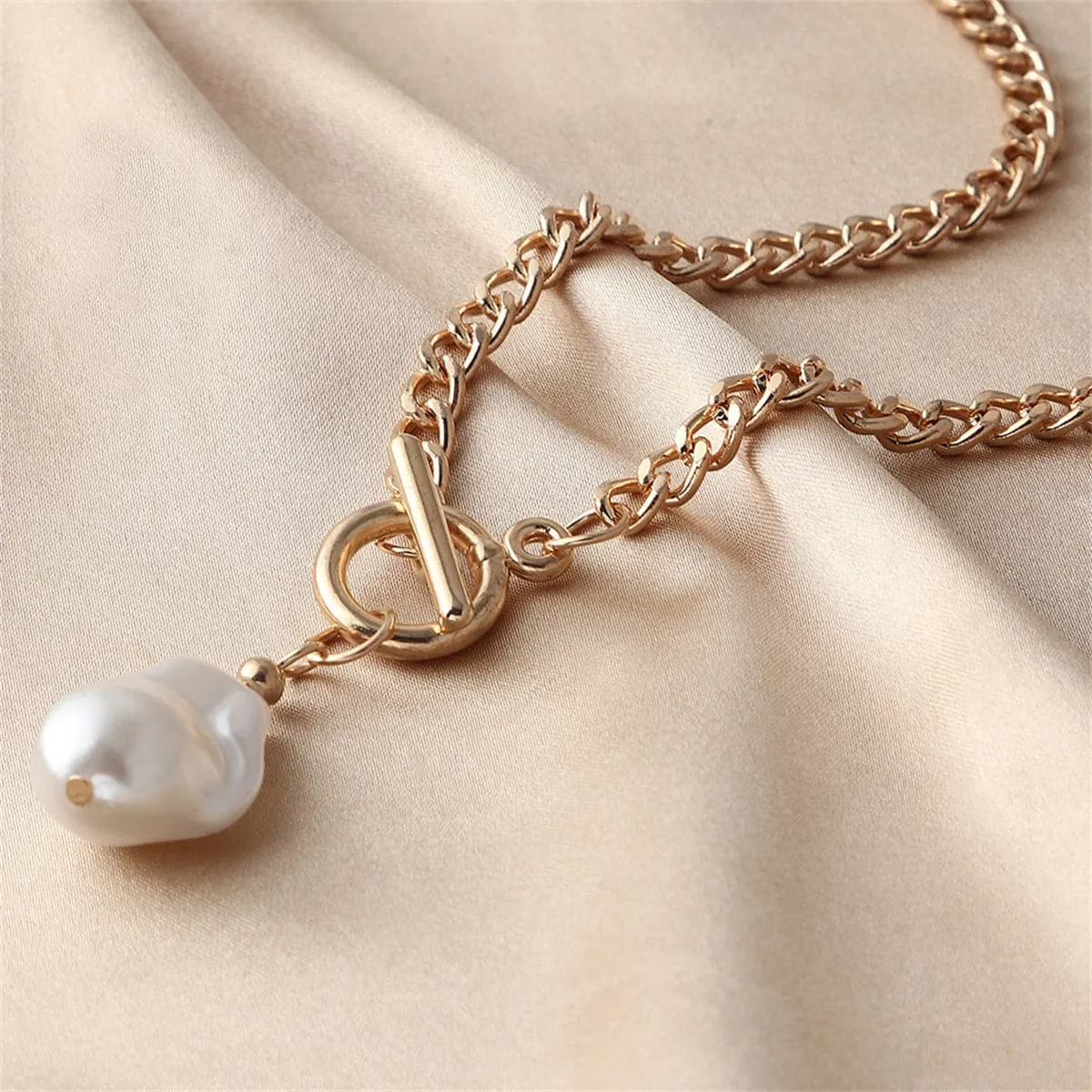 Pearl & 18K Gold-Plated Pendant Lariat Necklace