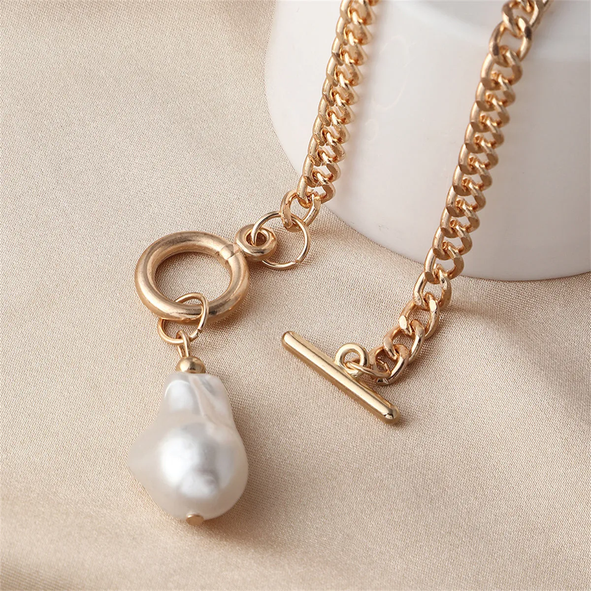 Pearl & 18K Gold-Plated Pendant Lariat Necklace