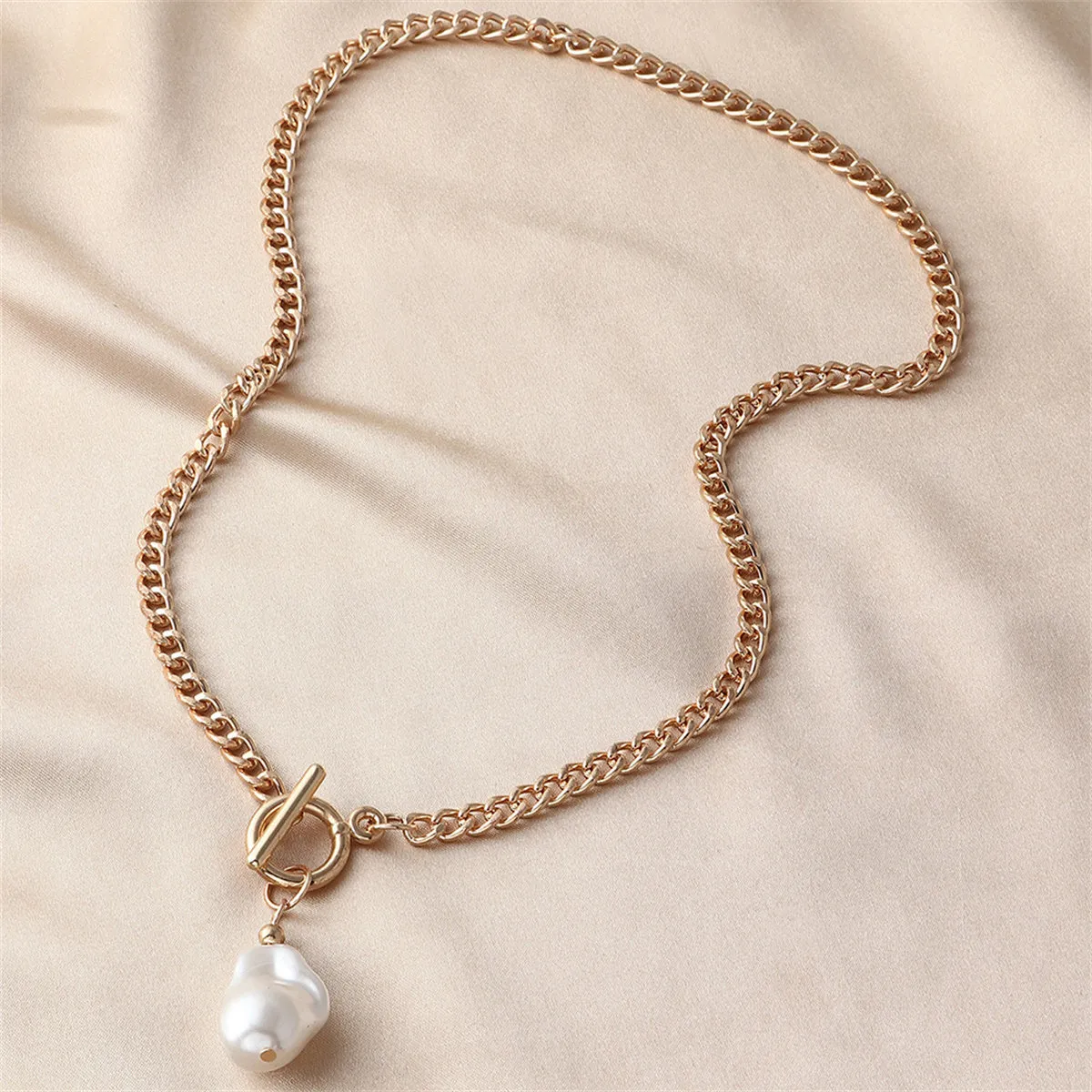 Pearl & 18K Gold-Plated Pendant Lariat Necklace