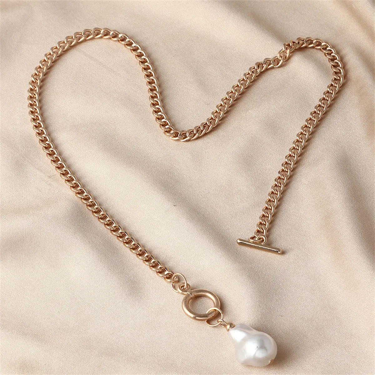 Pearl & 18K Gold-Plated Pendant Lariat Necklace