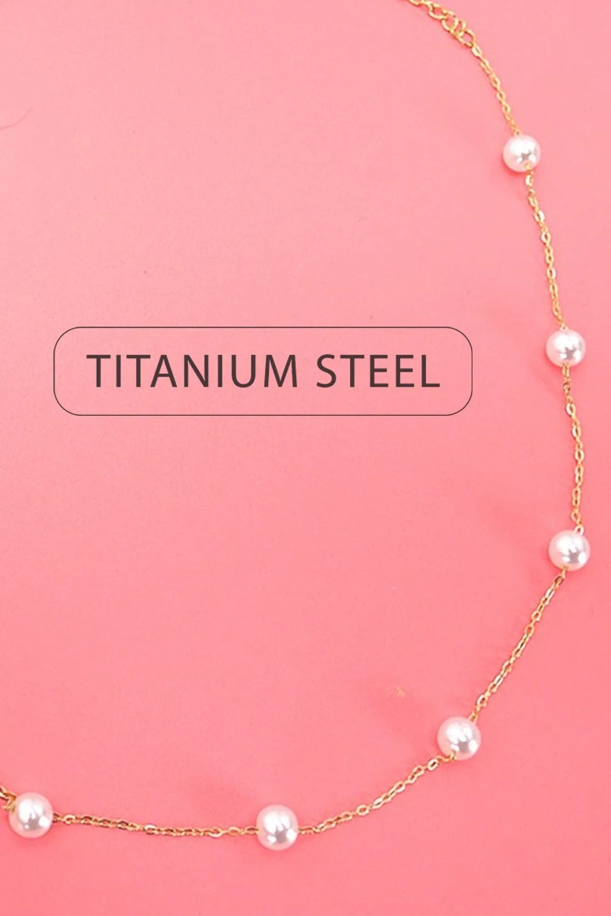 Pearl Station Necklace In Gold