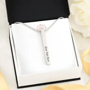 Personalized 4 Sided Vertical Stick Necklace