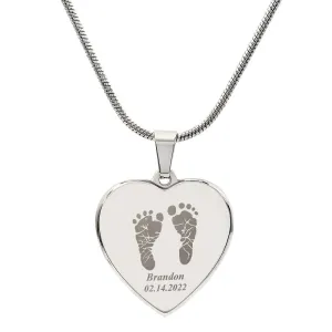 Personalized Baby Footprint Necklace, Newborn Gift for New Mom, Unique First Mother's Day Gift, Baby Shower Necklace, New Mom Gift