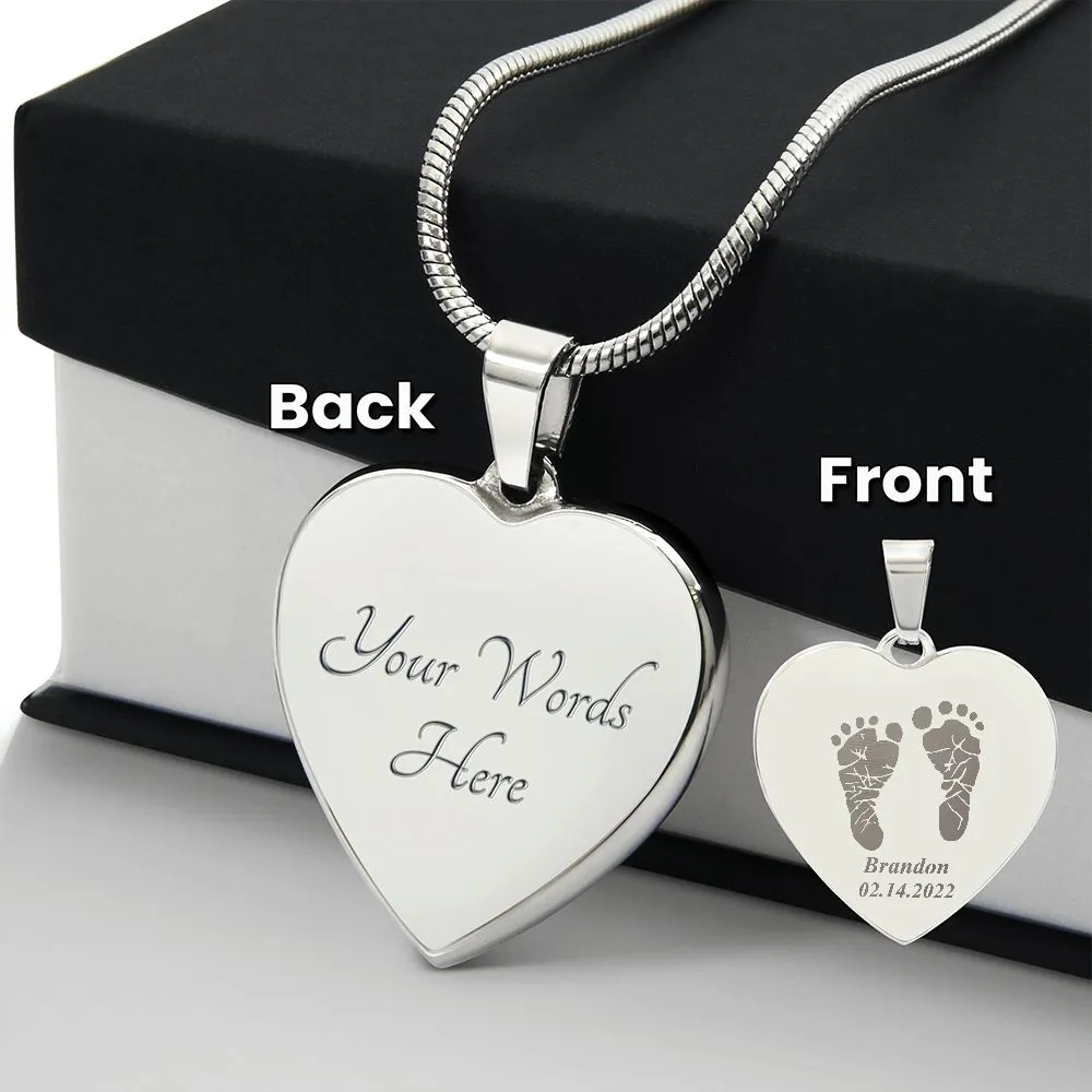 Personalized Baby Footprint Necklace, Newborn Gift for New Mom, Unique First Mother's Day Gift, Baby Shower Necklace, New Mom Gift