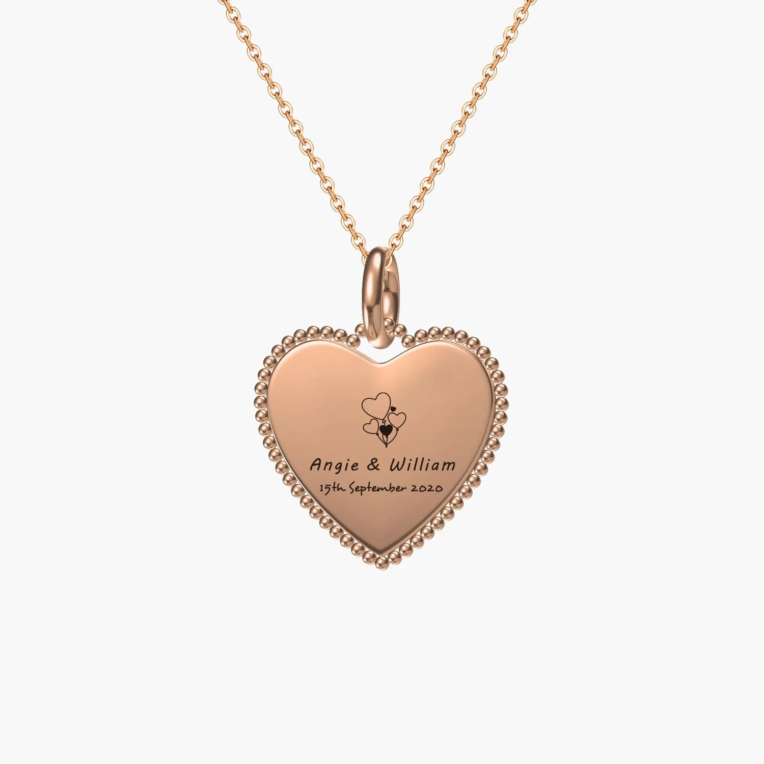 Personalized Beaded heart Pendant Necklace