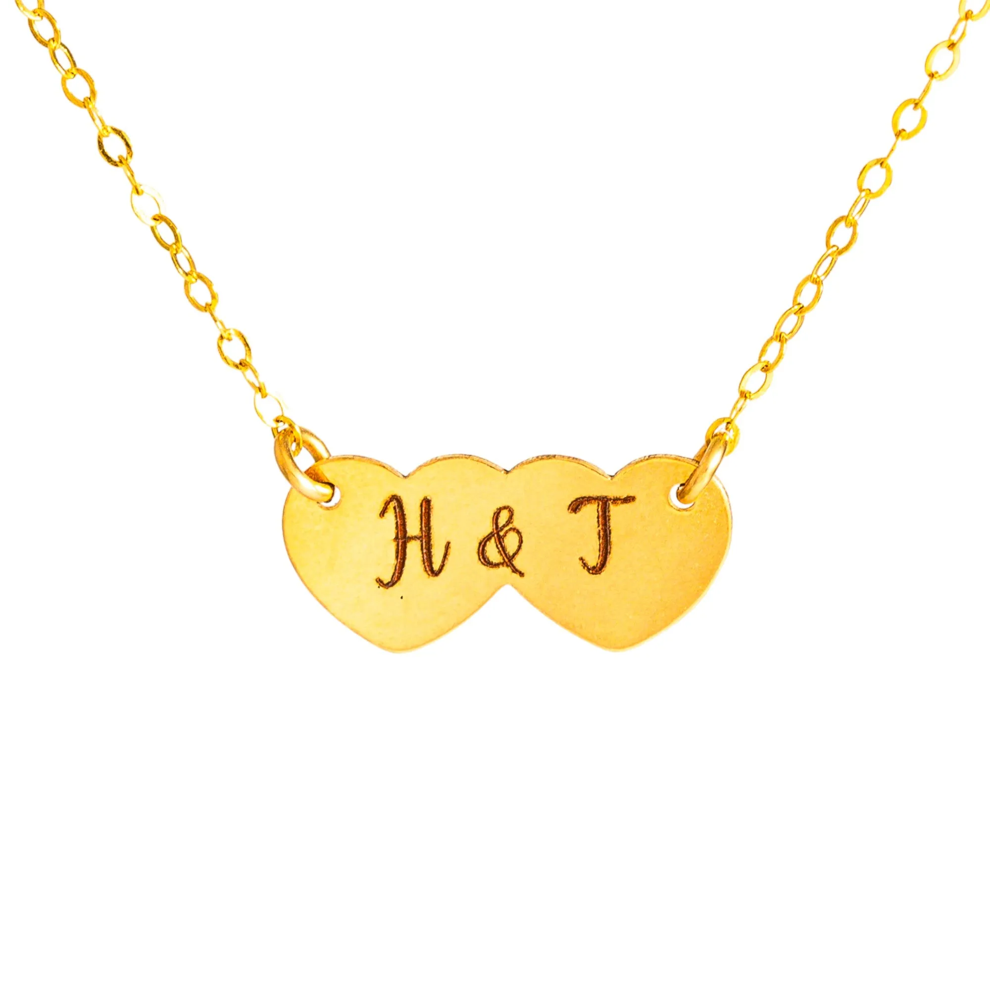 Personalized Double Heart Necklace