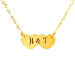 Personalized Double Heart Necklace