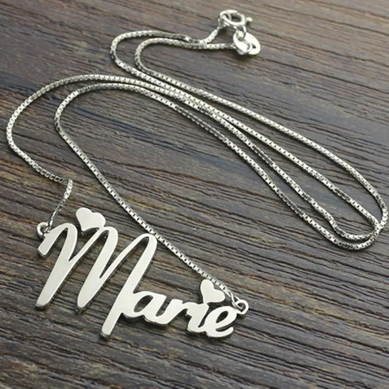 Personalized Heart Copper Necklace with Custom Russian Hebrew Name Pendant, Best Jewelry Gift for Girls