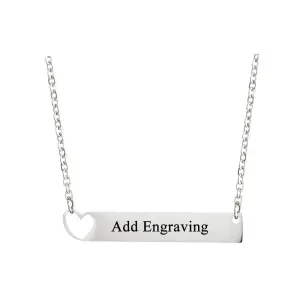 Personalized Heart Necklace for Women with Custom Name Bar Pendant, Gift for Girlfriend