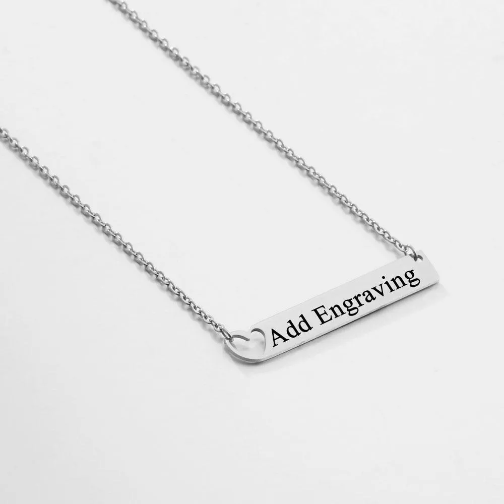 Personalized Heart Necklace for Women with Custom Name Bar Pendant, Gift for Girlfriend