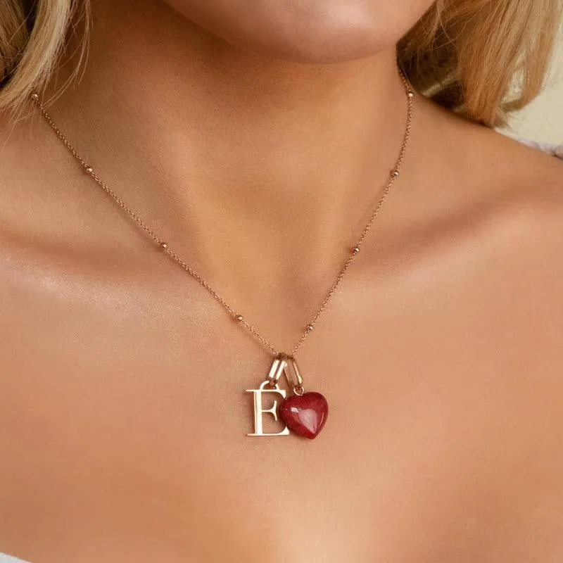 Personalized Initial Letter Birthstone Necklace - Custom Jewelry Gift