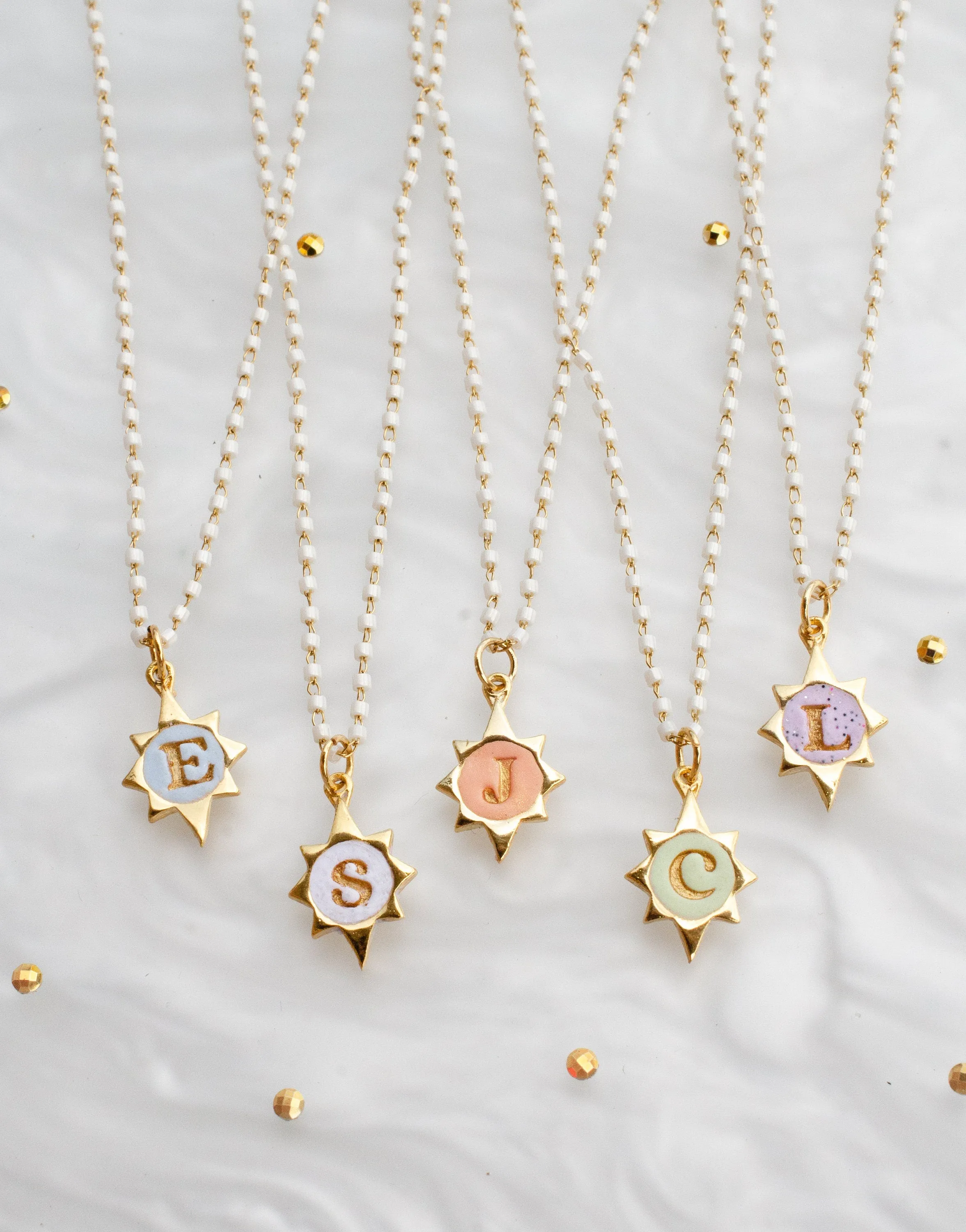 Personalized Initial Star Necklace, celestial necklace, custom initial, bridesmaids gift, initial necklace, personalized gift, clay star