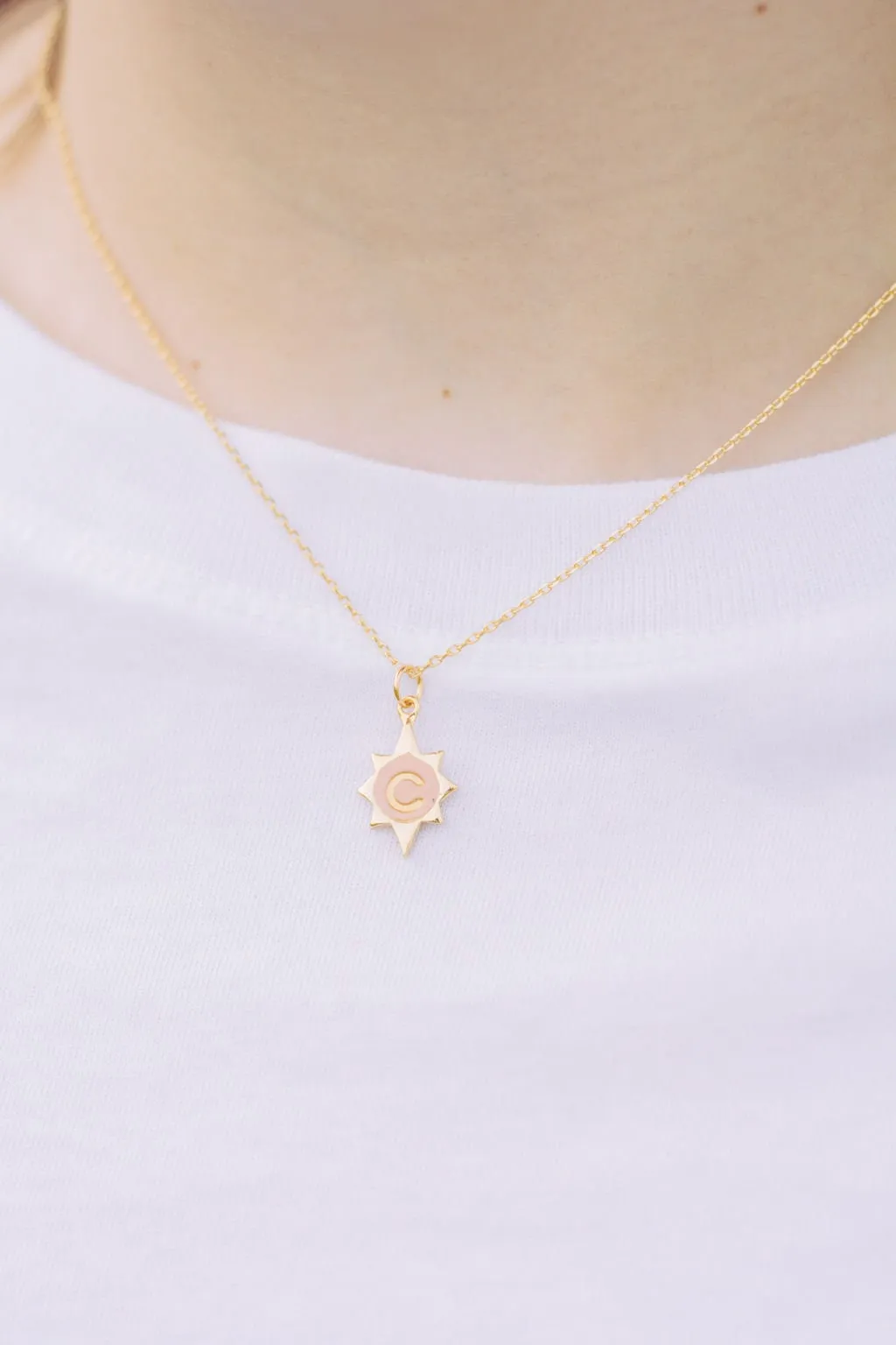 Personalized Initial Star Necklace, celestial necklace, custom initial, bridesmaids gift, initial necklace, personalized gift, clay star