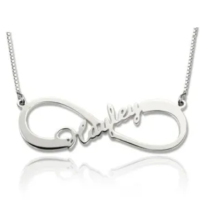 Personalized Name 925 Sterling Silver Customized Infinity Nameplate Necklaces Pendants Gift For Women