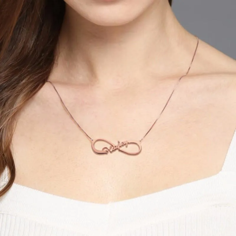 Personalized Name 925 Sterling Silver Customized Infinity Nameplate Necklaces Pendants Gift For Women