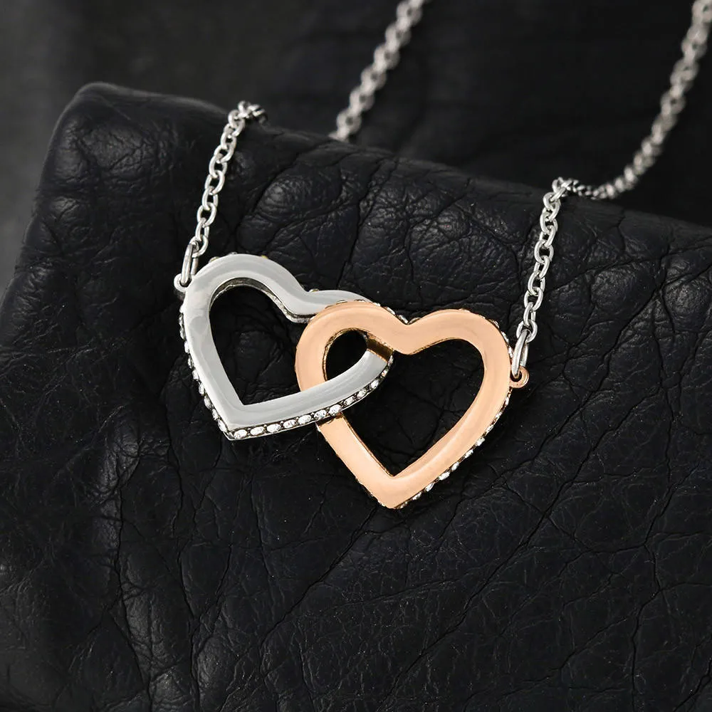Personalized Names To My Stepdaughter Interlocking Hearts Necklace