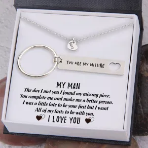 Personalized Necklace And Keychain Set
