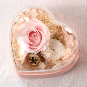Personalized Rose Jewelry Heart Box With Projection Necklace