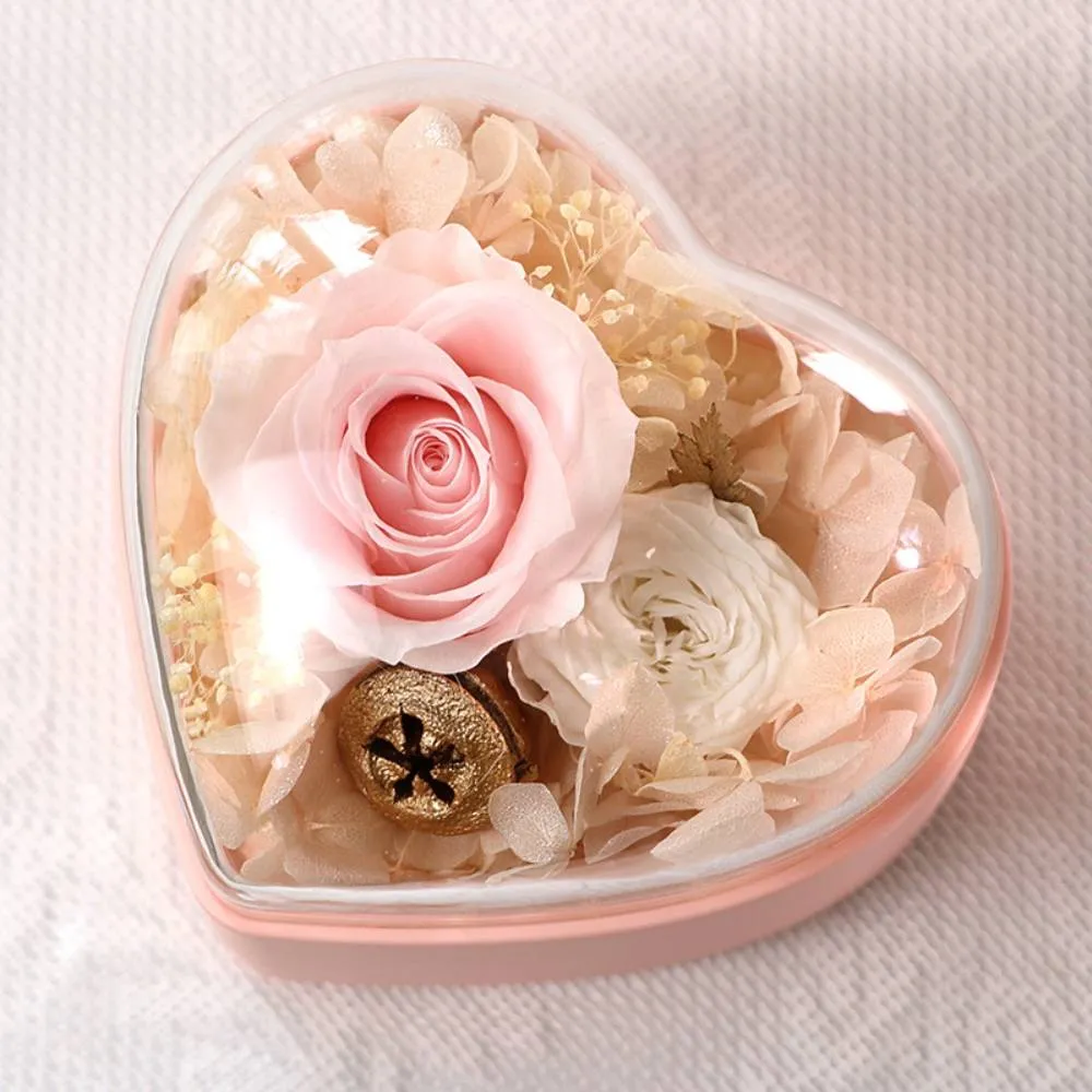 Personalized Rose Jewelry Heart Box With Projection Necklace