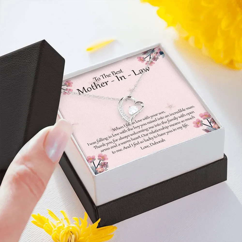 Personalized To The Best Mother-In-Law Heart Shaped Necklace