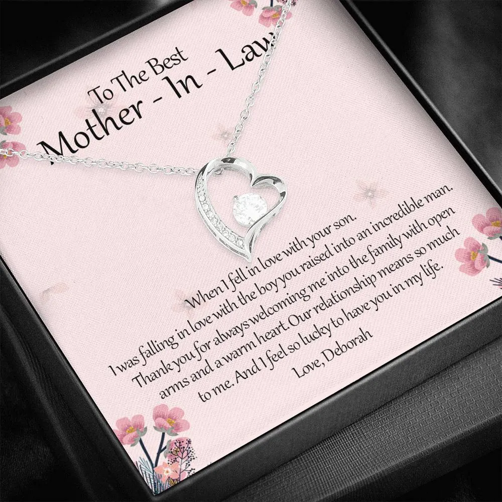 Personalized To The Best Mother-In-Law Heart Shaped Necklace