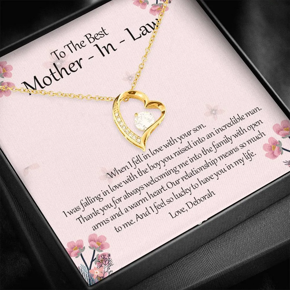 Personalized To The Best Mother-In-Law Heart Shaped Necklace