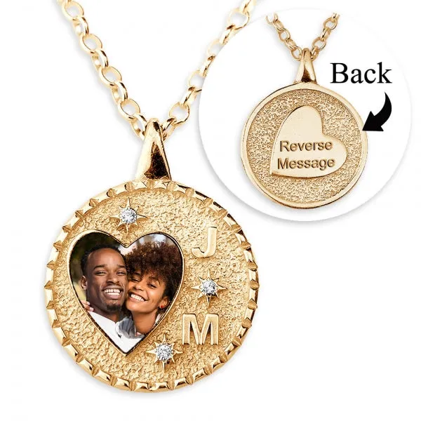 Photo Engraved Heart Necklace
