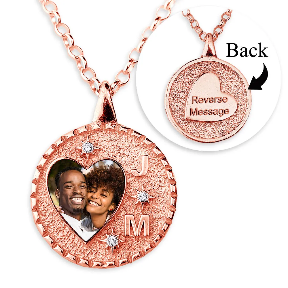 Photo Engraved Heart Necklace