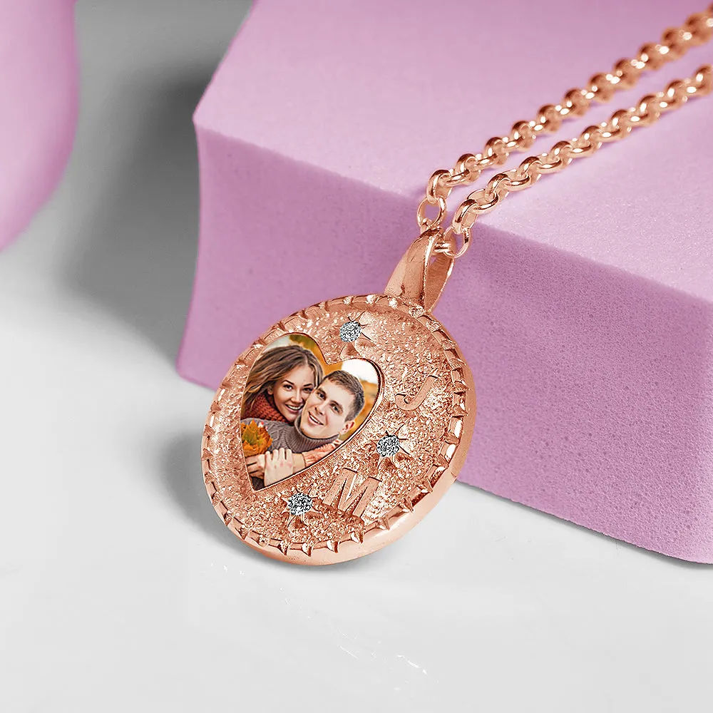 Photo Engraved Heart Necklace