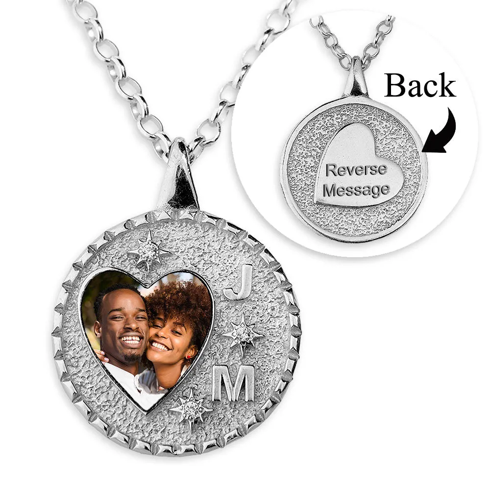 Photo Engraved Heart Necklace