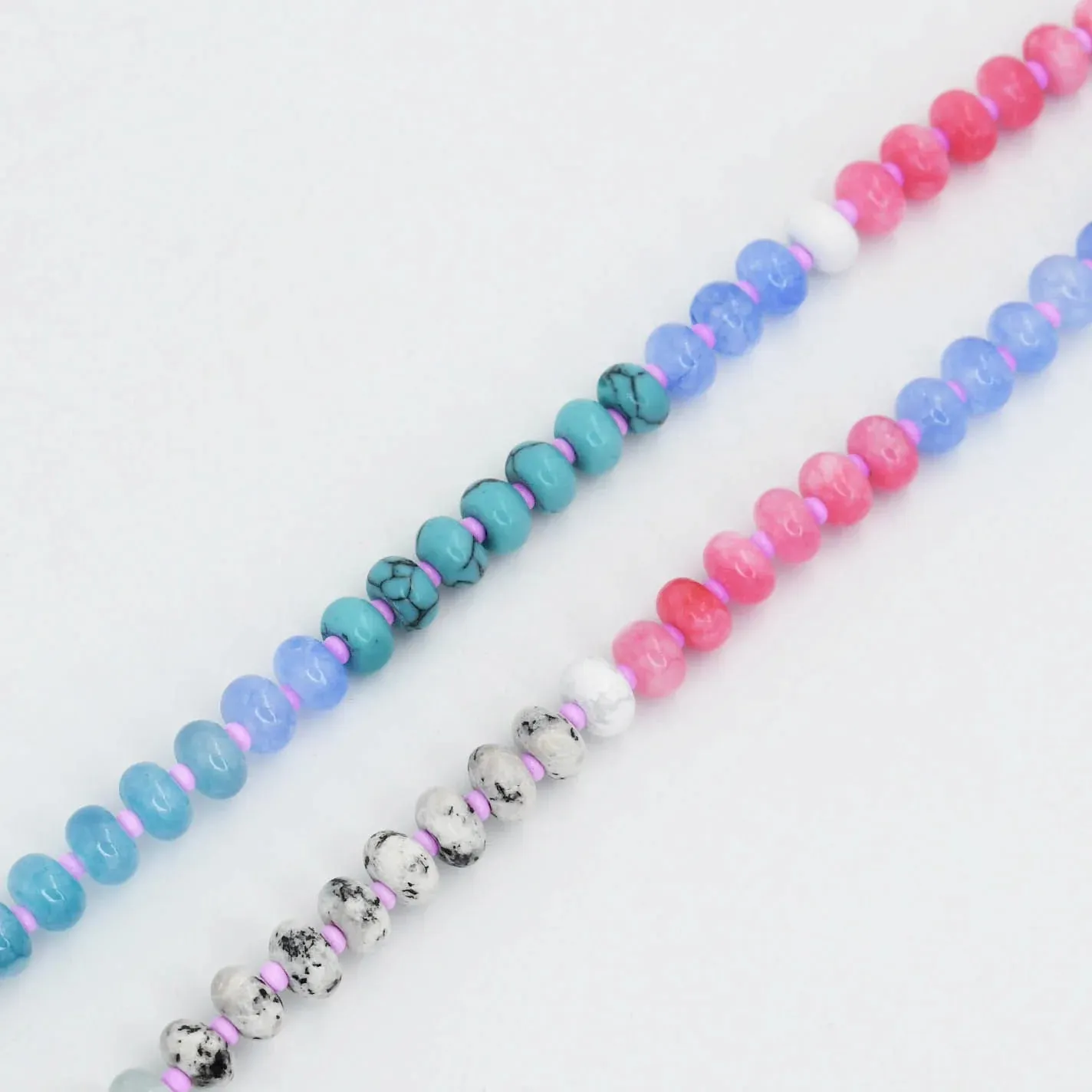 Pink Sand Smooth Gemstone Necklace