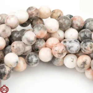 Pink Zebra Jasper Beads Smooth Round