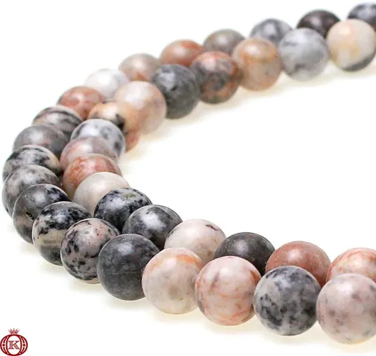 Pink Zebra Jasper Beads Smooth Round