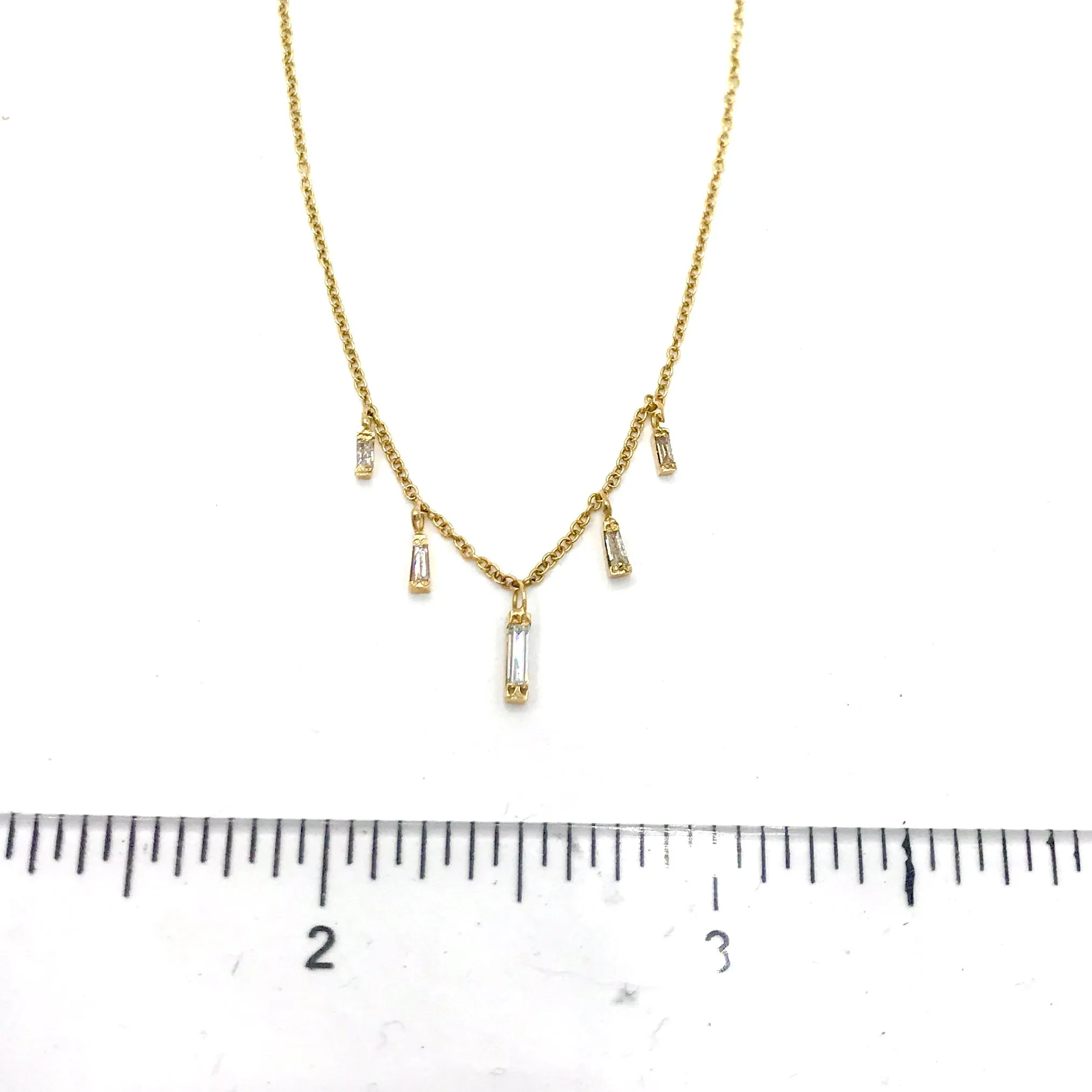 Polished Diamond Icicles on Gold Chain