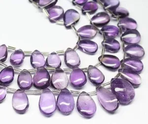 Purple Amethyst Smooth Pear Drop Briolettes Beads Strand 8" 13mm 18mm