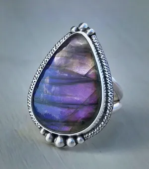 Purple Labradorite Ring