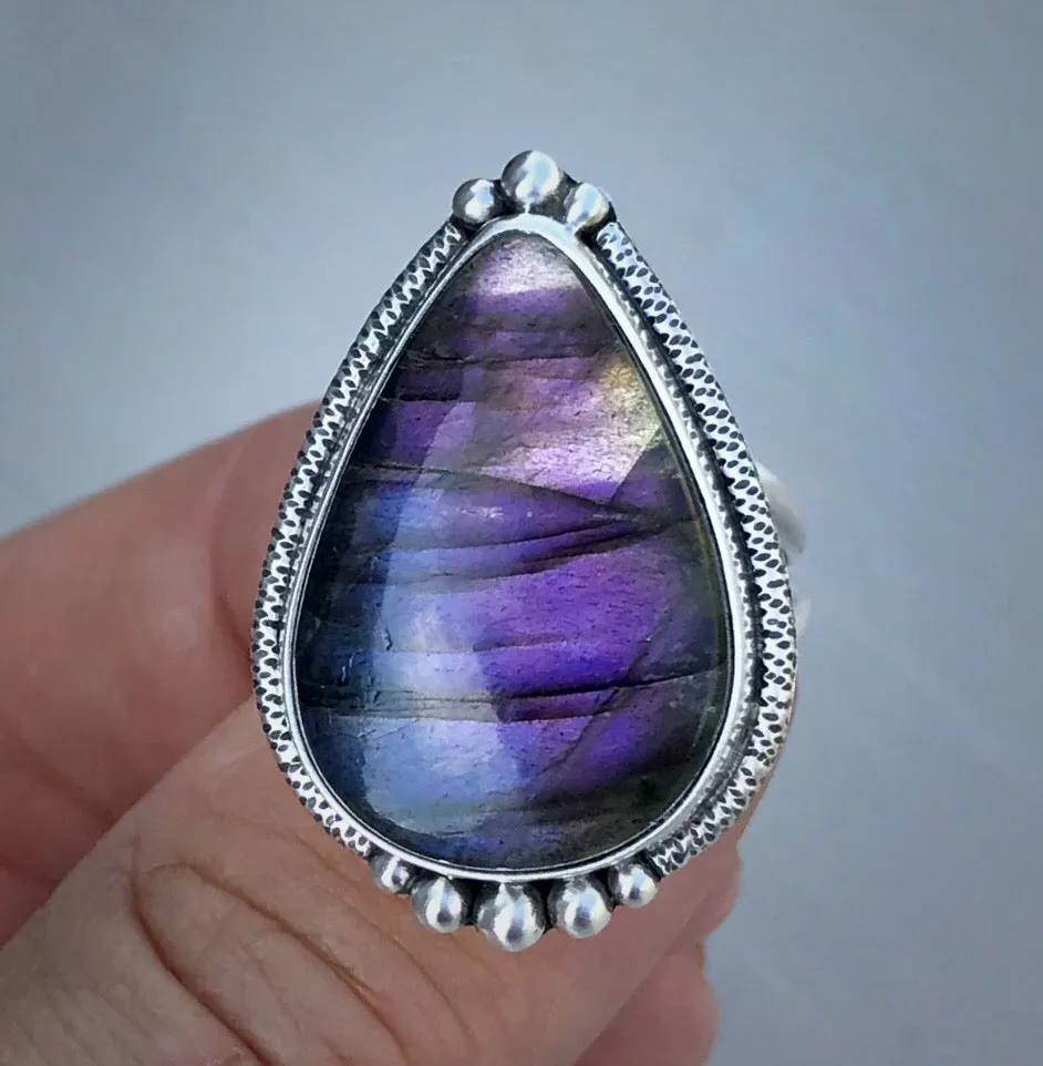 Purple Labradorite Ring