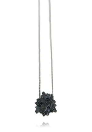 "T" Cube Necklace Black